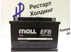 Аккумулятор 6СТ-74 MOLL EFB обратная полярность